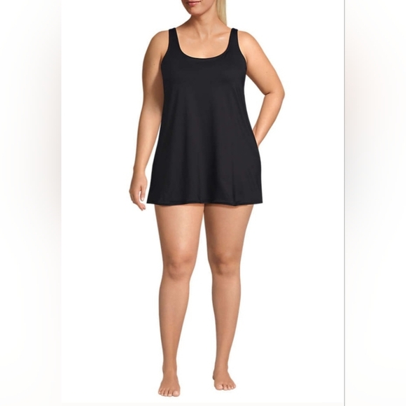 Lands' End Scoop Neck Mini Swim Dress Swimsuit 1X (16-18) - Picture 4 of 15